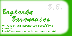 boglarka baranovics business card